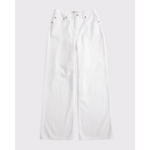 Abercrombie Denim - Abercrombie Women's Curve Love High Rise Wide Leg Jean in White